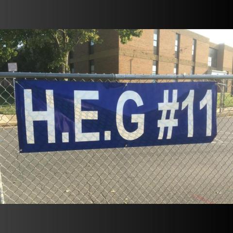 H.E.G. #11 Banner at 2016 softball tournament